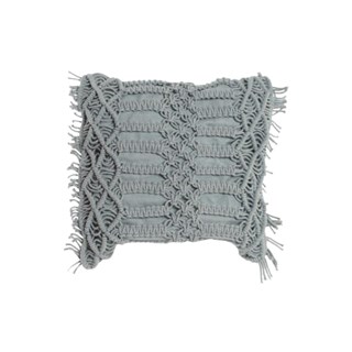 Almofada Cinza Macramé