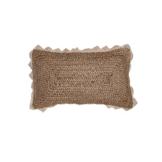 Almofada Retangular Rafia Macramé